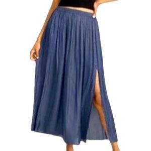J. Crew Size 2 Side Slit Featherweight Satin Midi Skirt